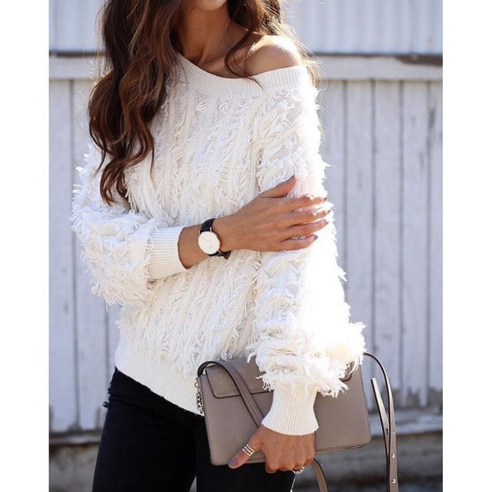 Fringe batwing sweater - Picture 1 of 2